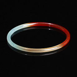 Натуральный Агат Простой простой браслет из окрашенного натурального агата для женщин, внутренний диаметр: 2-1/4 дюйм (5.6~5.8 см)