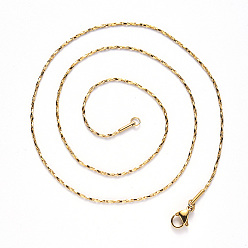 Oro Chapado al vacío 304 collar de cadena coreana de acero inoxidable, con cierre de pinza, dorado, 19.68 pulgada (50 cm) x 1 mm