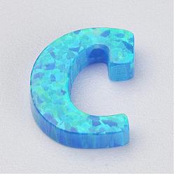 Letter C Charmes en opale synthétique, letter.c, 10x9x2.5mm, Trou: 0.8mm