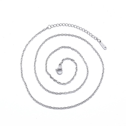 Color de Acero Inoxidable 304 collar de cadenas de cable de acero inoxidable para hombres y mujeres, color acero inoxidable, amplia: 2 mm, 19.69 pulgada (50 cm)