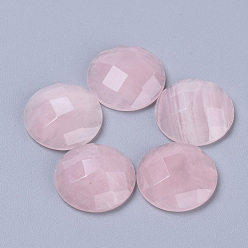 Розовый Кварц Природного розового кварца кабошонов, граненый круглый половины, 15x5 мм