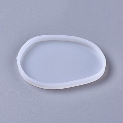White Silicone Molds, Resin Casting Molds, For UV Resin, Epoxy Resin Jewelry Making, Oval, White, 106x71x10mm