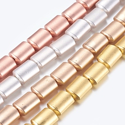 Mixed Color Non-magnetic Synthetic Hematite Beads Strands, Frosted, Rectangle, Matte, Mixed Color, 6x4.5x3mm, Hole: 1mm, about 63pcs/strand, 14.76 inch(37.5cm)