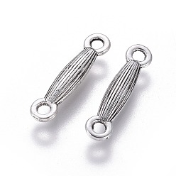 Antique Silver Tibetan Style Bar Links/Connectors, Lead Free and Cadmium Free, Antique Silver, 18x3.5x3mm, Hole: 2mm