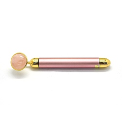 Розовый Кварц Электрические массажные палочки из натурального розового кварца, массажная палочка (без батареи), подходит для батареи, с цинкового сплава нахождения, массажные инструменты, с коробкой, 155x16 мм