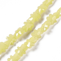Yellow Electroplate Glass Beads Strands, Faceted, Bear, Yellow, 8.5x9.5x4mm, Hole: 1mm, about 80pcs/strand, 25.20 inch(64cm)