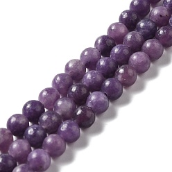 Lepidolite Natural Lepidolite/Purple Mica Stone Beads Strands, Round, 6.5mm, Hole: 1.2mm, about 59~60pcs/strand, 14.57~14.76''(37~37.5cm)