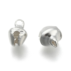 Серебро Металлические кулоны "колокольчики", серебряный цвет гальваническим, 9.5x8x7 мм, отверстие : 1~2 мм