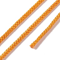 Orange Fils de nylon tressé, teint, corde à nouer, pour le nouage chinois, artisanat et fabrication de bijoux, orange, 1.5mm, environ 13.12 yards (12m)/rouleau
