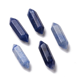 Синий Авантюрин Натуральный синий авентурин бисер, лечебные камни, палочка для медитативной терапии, уравновешивающая энергию рейки, без отверстия , граненые, точка с двойным окончанием, 22~23x6x6 мм