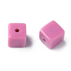 Flamant Perles acryliques opaques, cube, flamant, 10.5x9.5x9.5mm, Trou: 2mm, environ490 pcs / 500 g