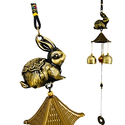 Кролик Подвесные украшения из сплава колокольчиков с колокольчиком, кролик, 460~490 мм