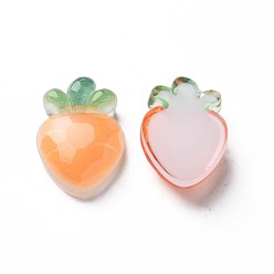 Sandy Brown Transparent Epoxy Resin Cabochons, Faceted, Carrot, Sandy Brown, 23x16.5x7mm