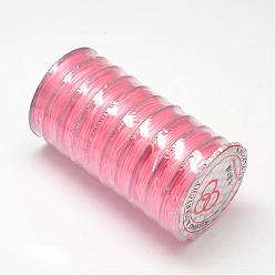 Pale Violet Red Flat Elastic Crystal String, Elastic Beading Thread, for Stretch Bracelet Making, Pale Violet Red, 0.8mm, about 10.93 yards(10m)/roll