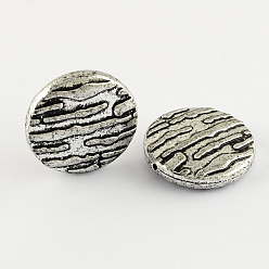 Antique Silver Plated Flat Round Antique Acrylic Beads, Antique Silver Plated, 28x8mm, Hole: 2mm, about 149pcs/500g