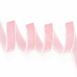 Pink Single Face Velvet Ribbon, Pink, 3/8 inch(9.5~10mm), about 50yards/roll(45.72m/roll)