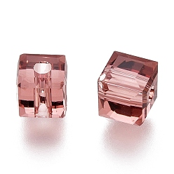 Púrpura Imitación perlas de cristal austriaco, aaa grado, facetados, cubo, púrpura, 8x8x8 mm (tamaño dentro del rango de error de 0.5~1 mm), agujero: 0.9~1.6 mm