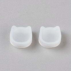 White Silicone Molds, Resin Casting Molds, For UV Resin, Epoxy Resin Jewelry Making, Cat, White, 9x10x5mm, Inner Diameter: 6x8mm