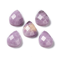 Amethyst Natural Amethyst Cabochons, Faceted Teardrop, 12.5~13x8.5~9x4.5~5mm