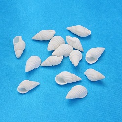 Blanc Perles de coquille de trompette naturelles, mixte, blanc, 19~25x10~15x8~11mm, Trou: 1mm, environ850 pcs / 500 g