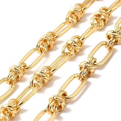 Real 18K Gold Plated Rack Plating Brass Oval & Infinity Link Chains, Unwelded, with Spool, Cadmium Free & Nickel Free & Lead Free, Real 18K Gold Plated, Link: 17x9x2mm, 15x7.5x7.5mm