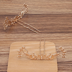Light Gold Hallazgos de horquillas para el cabello de aleación de fénix, con tenedores de hierro, la luz de oro, 100x34 mm