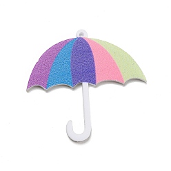 Coloré Pendentifs acryliques, parapluie, colorées, 41x44x2mm, Trou: 1.6mm