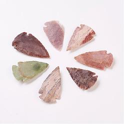 Смешанные камни Природный драгоценный камень, наконечник, нет отверстий / незавершенного, 38~48x25~28x8~10 мм