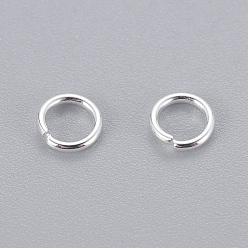 Серебро 304 кольца прыжок из нержавеющей стали, открытые кольца прыжок, серебряный цвет гальваническим, 20 датчик, 5x0.8 мм, Внутренний диаметр: 3.5 мм