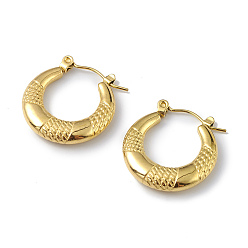 Golden Ion Plating(IP) 304 Stainless Steel Round Hoop Earrings for Women, Golden, 21.5x20x3.5mm, Pin: 0.6mm