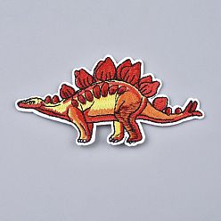 Rouge Fer à repasser informatisé / coudre des patchs, accessoires de costumes, stégosaure / dinosaure, rouge, 54x98x1.5mm