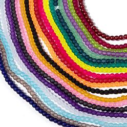 (52) Непрозрачная лаванда 20 расцветка бусинок прозрачных нитей, для изготовления украшений из бисера, матовые, круглые, разноцветные, 4 мм, отверстие : 1.3~1.6 мм, около 200 шт / нитка, 31.4 дюйм