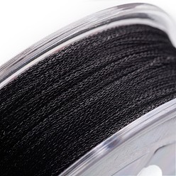 Black Polyester Metallic Thread, Black, 1mm, about 32.8 yards(30m)/roll