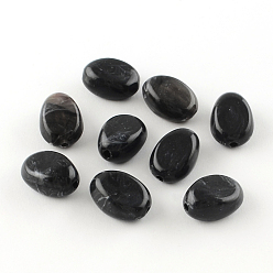 Черный Овальной имитация драгоценных камней акриловые бусины, чёрные, 18x13x9.5 мм, Отверстие : 2 мм , около 310 шт / 500 г