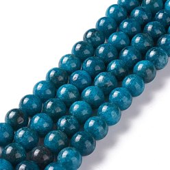 White Jade Natural White Jade Imitation Apatite Beads Strands, Round, Dyed, 10mm, Hole: 1mm, about 38pcs/strand, 14.96 inch(38cm)