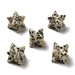 Jaspe Dalmate Perles de jaspe dalmatien naturelle, pas de trous / non percés, Merkaba Star, 12.5~13x12.5~13x12.5~13mm