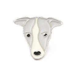Perro Pasador de perro esmaltado con embragues de mariposa de latón, insignia de aleación para ropa de mochila, galgo, 21.5x24.5x10 mm, pin: 1.1 mm