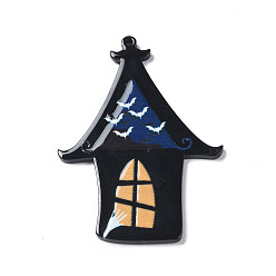 Дом Хэллоуин непрозрачные акриловые подвески с принтом, очарование дома с привидениями, 55x39.5x2 мм, отверстие : 1.5 мм