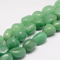 Aventurine Verte Vert brins aventurinee de perles naturelles, nuggets, 18~25x16~18x12~16mm, Trou: 2mm, Environ 22~25 pcs/chapelet, 15.75 pouce
