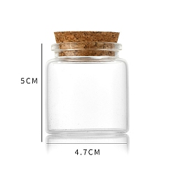Claro Botella de vidrio, con tapón de corcho, deseando botella, columna, Claro, 4.7x5 cm, capacidad: 50 ml (1.69 fl. oz)