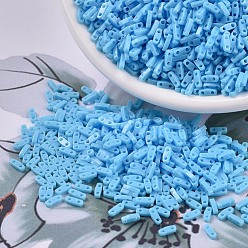 (QTL413) Opaque Turquoise Blue MIYUKI Quarter TILA Beads, Japanese Seed Beads, 2-Hole, (QTL413) Opaque Turquoise Blue, 5x1.2x1.9mm, Hole: 0.8mm, about 2400pcs/50g