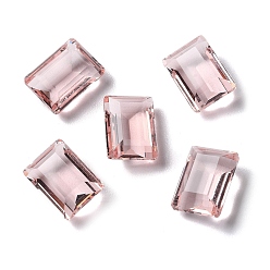 Rose Nacré Cabochons en verre transparent strass, facette, rectangle, pointé en arrière, perle rose, 14x10x6mm