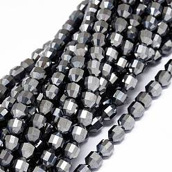 Terahertz Stone Natural Terahertz Stone Beads Strands, Faceted, Bicone, Double Terminated Point Prism Beads, 5~6x6mm, Hole: 0.7mm, about 67pcs/strand, 15.35 inch(39cm)