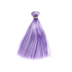 Lilas Cheveux longs et raides en mohair imité poupée perruque cheveux, pour les filles de bricolage accessoires de fabrication de bjd, lilas, 150~1000mm