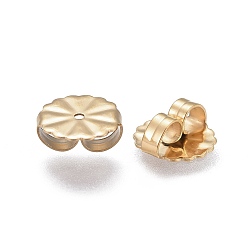 Golden Ion Plating(IP) 304 Stainless Steel Ear Nuts, Butterfly Earring Backs for Post Earrings, Flower, Golden, 10.5x4.5mm, Hole: 1.2mm