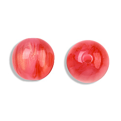 Crimson Resin Beads, Imitation Cat Eye, Round, Crimson, 12mm, Hole: 1.6~1.8mm