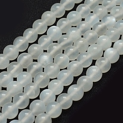 White Moonstone Natural White Moonstone Bead Strands, Round, 6mm, Hole: 1mm, about 66pcs/strand, 15.7 inch(40cm)