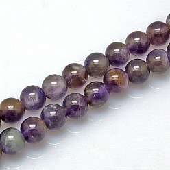 Amethyst Natural Amethyst Round Bead Strands, Grade B, 8mm, Hole: 1mm, about 48pcs/strand, 15.74 inch