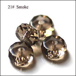 Gris Imitations de perles de cristal autrichien, grade de aaa, facette, plat rond, grises , 10x5.5mm, Trou: 0.9~1mm