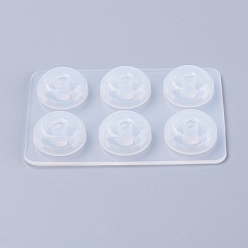 Blanco Moldes de cuentas de silicona, moldes de resina, para resina uv, fabricación de joyas de resina epoxi, rombo, blanco, 7.6x5.1x0.9 cm, grano: 16 mm, agujero: 6 mm
